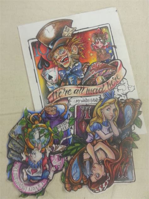 Alice In Wonderland Looking Glass Colored Pencil By Tattooeasy On