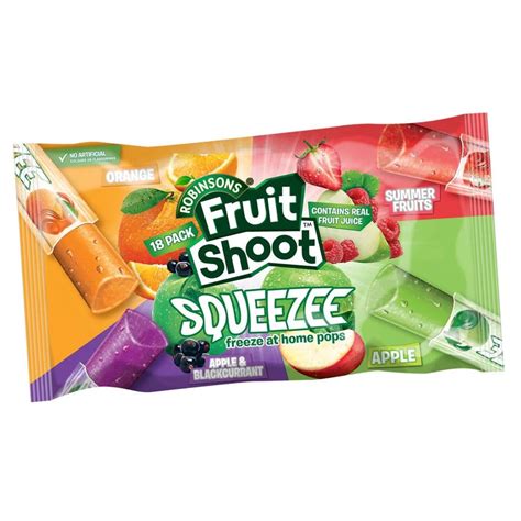 Fruit Shoot No Added Sugar Eezy Freezzy Squeeze Ice Pops 540ml Pack Of 18