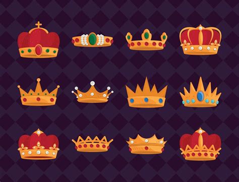 Set Of Crowns Monarchy 10824803 Vector Art At Vecteezy