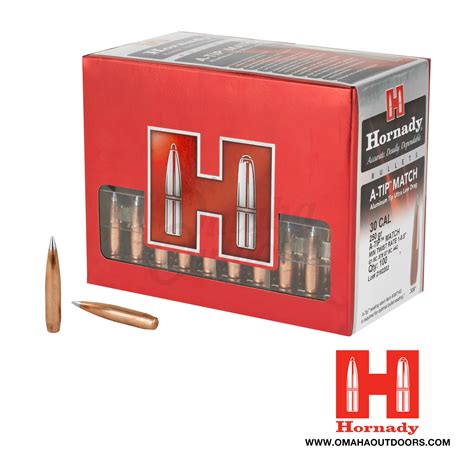 Hornady A Tip Match 30 Caliber 308 Bullets 250 Grain 100 Box Omaha