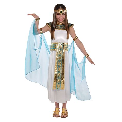 Girls Cleopatra Ancient Egyptian Queen Fancy Dress Costume Outfit Toga