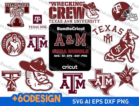 Texas Aandm Aggies Svg Bundle University Svg Bundle Cricut Cut Files