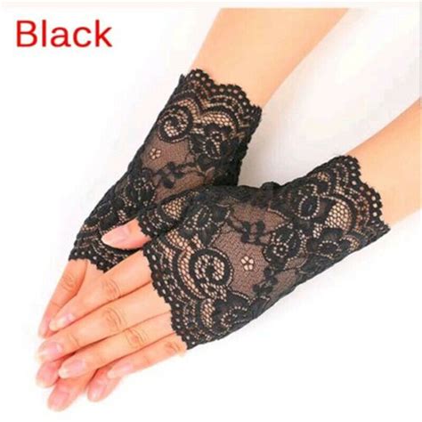 womens short fingerless lace gloves 80 s madonna ladies adult girls ladies glove ebay