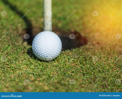 Golf Ball Near The Hole Stock Image Image Of Game Golfer 93561365