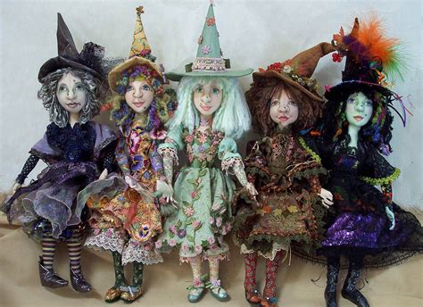 Original Cloth Art Witch Dolls By Stephanie Novatski Halloween Witch