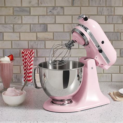 Pink Kitchenaid Artisan Series Stand Mixer With Pouring Shield