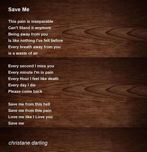 Save Me Poem By Christane Darling Poem Hunter