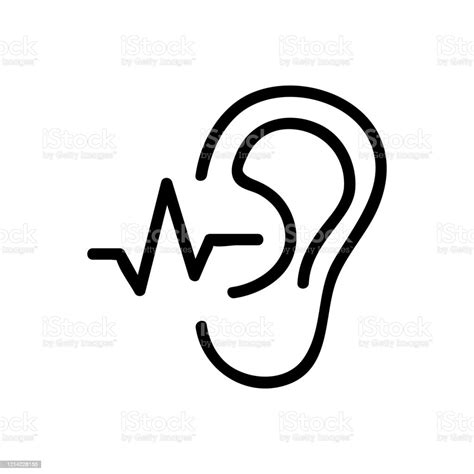 Vetores De O Ouvido Ouve Uma Ilustração De Contorno Vetorial Ícone De