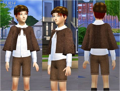 My Sims 4 Blog Woolen Cape For Boys And Girls And Shorts For Boys By
