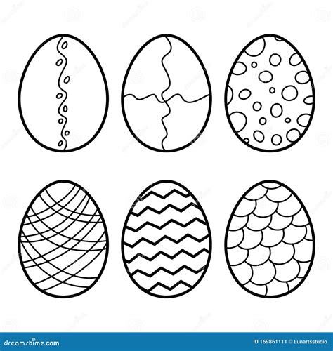 Easter Eggs Hand Drawn Decorative Egg Set Elements In Vector For