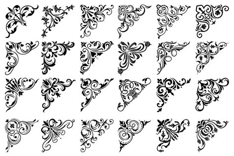 Victorian Flourish Vector Design Images Floral Corners With Victorian