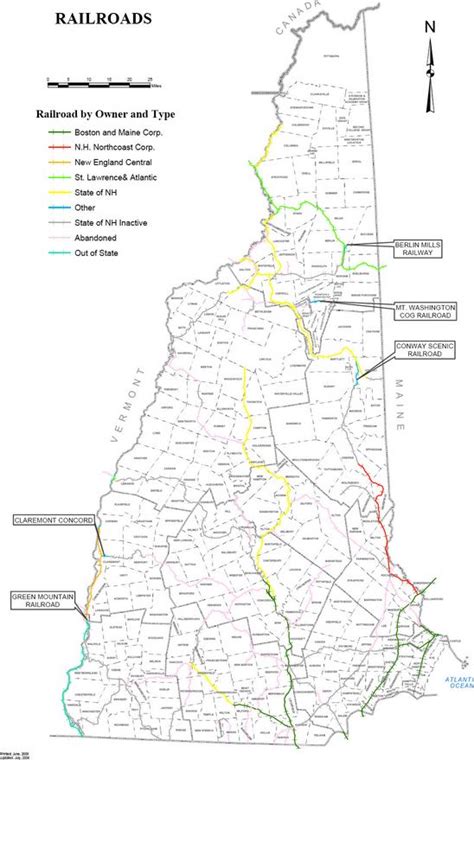 Free New Hampshire Railroad Map And The 8 Major Railroads In New Hampshire