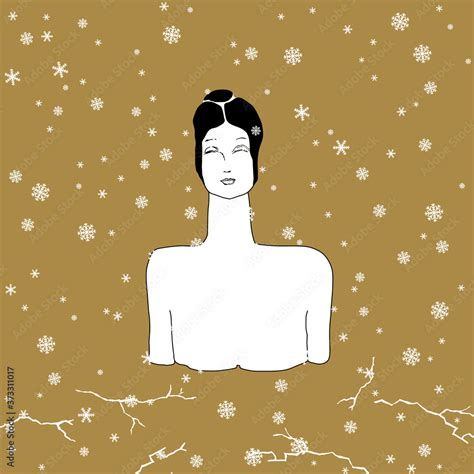 Naked Woman With Closed Eyes Emerging From Snow Female Archetype Creative Art Goddess Of
