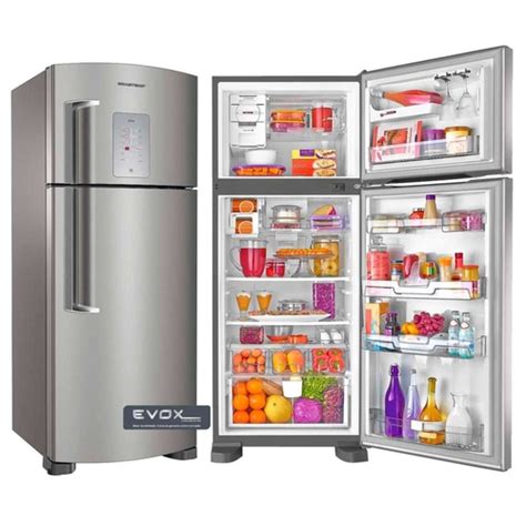 Refrigerador Geladeira Brastemp Ative Frost Free Portas Litros Inox Brm Nk Em