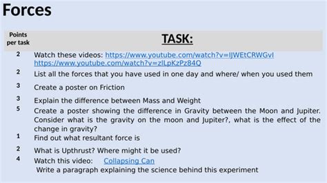 Ks3 Science Year 7 Forces Teaching Resources