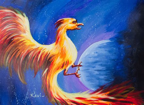 Buy Flying Bird In The Space Handmade Painting By Ravi Viswanathan