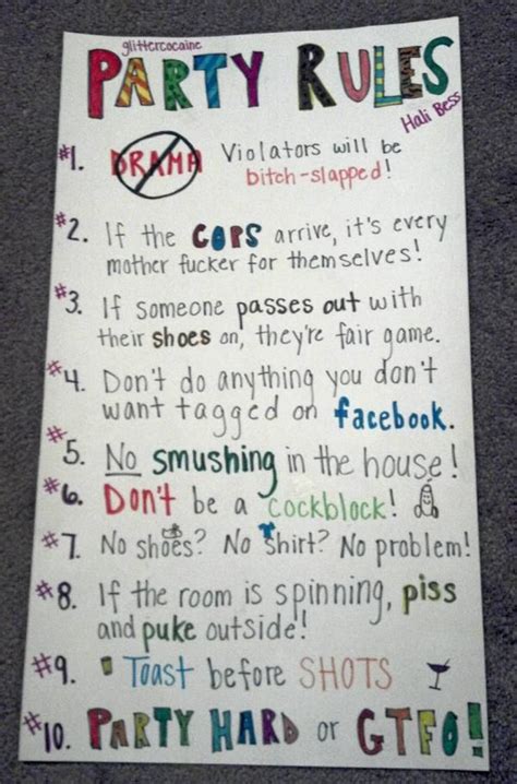 party rules my summer house party rules home party games sleepover party bday party 31st