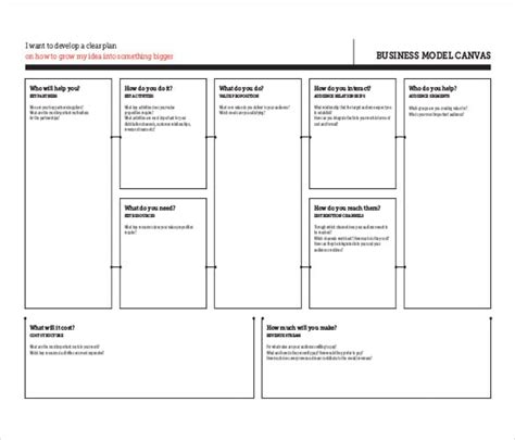 Business Model Canvas Template Word Document Doctemplates