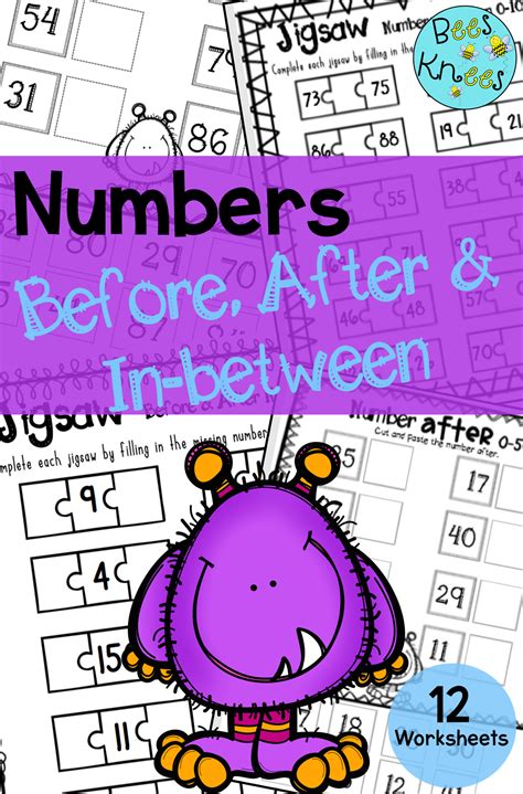 Numbers Before After And Between 0 100 Worksheet Pack Kindergarten Math Activities Math Center