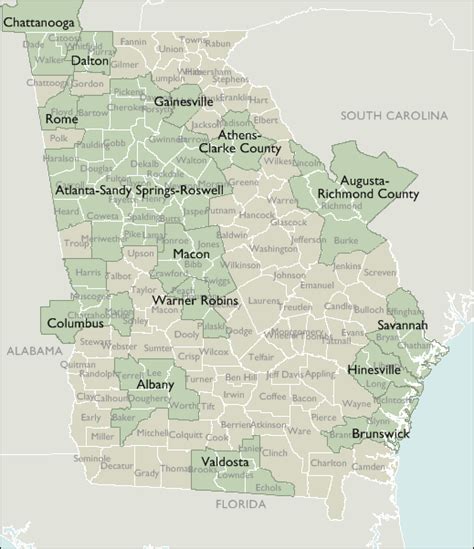 Metro Area Zip Code Maps Of Georgia