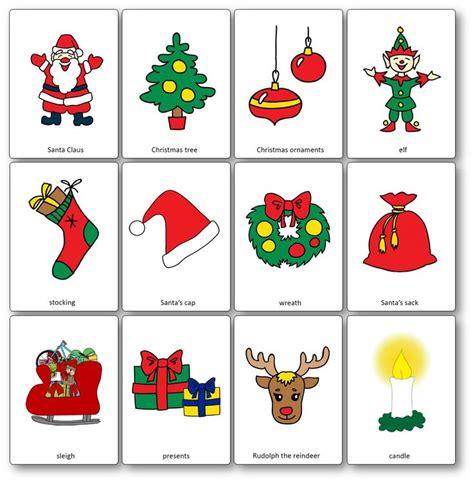 Christmas Flashcards Printable Flash Cards Free Christmas Printables