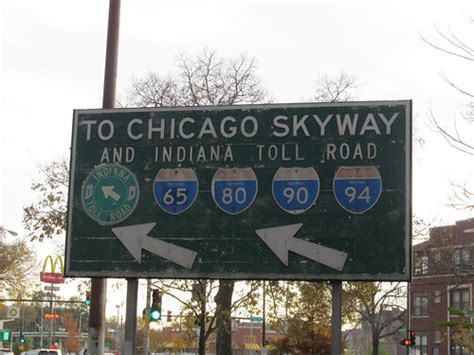 Old Chicago Skyway And Indiana Toll Road Directional Sign Flickr