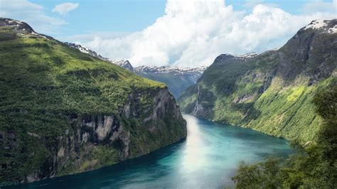 Download Fjord Norway Mountains River Nature 1920x1080 Wallpaper