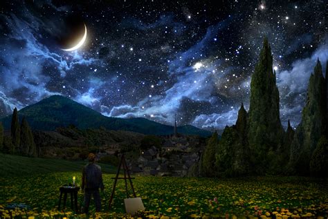 Starry Night Painting Wallpaper 4k Image To U