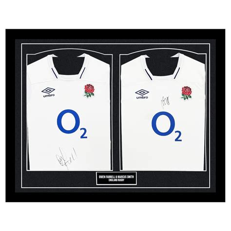 Signed Owen Farrell And Marcus Smith Framed Duo Shirts England Rugby Icons