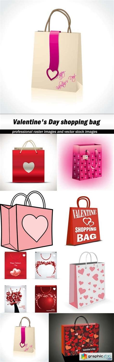 Valentines Day Shopping Bag Free Download Vector Stock Image
