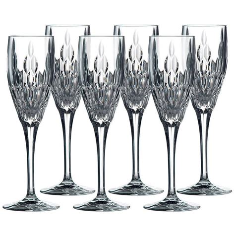 Royal Doulton Retro Crystal Stemware Champagne Flute Set Of 6 Glasses