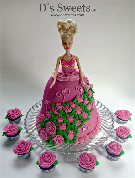 My 3 year old daughter wanted a two layer barbie cake. Pink Barbie doll cake 100% carved and piped by hand ...