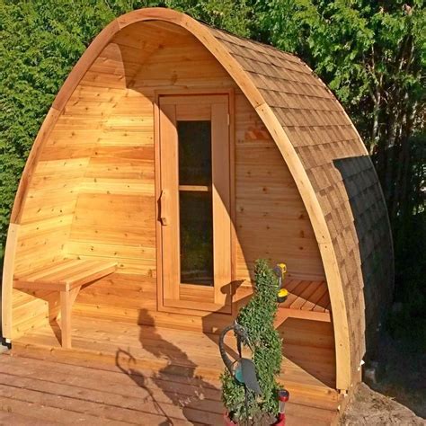 Dundalk Outdoor Pod Sauna Red Cedar Heater Included Divine Saunas