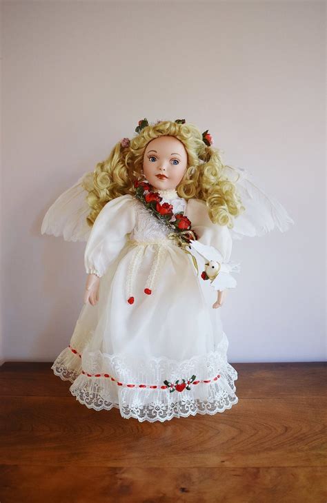 Porcelain Angel Of Love Doll 14 Paradise Galleries Etsy Winged Doll