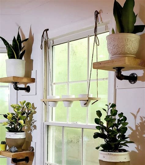Hanging Plant Shelf Window Shelf For Plants Hanging Herb Etsy In 2020