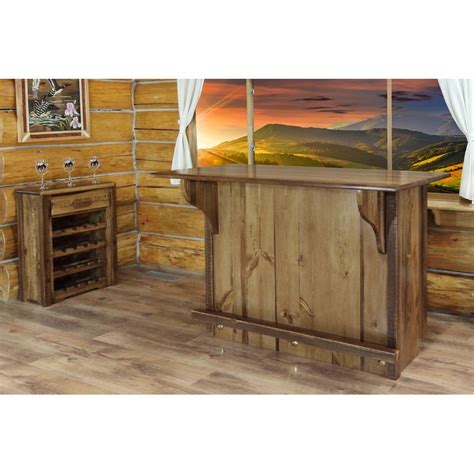 Homestead Rustic Bar With Foot Rail Everything Home Shop One Stop