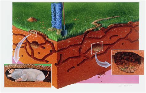 Mole Tunnels Photograph By Sally Bensusenscience Photo Library Pixels