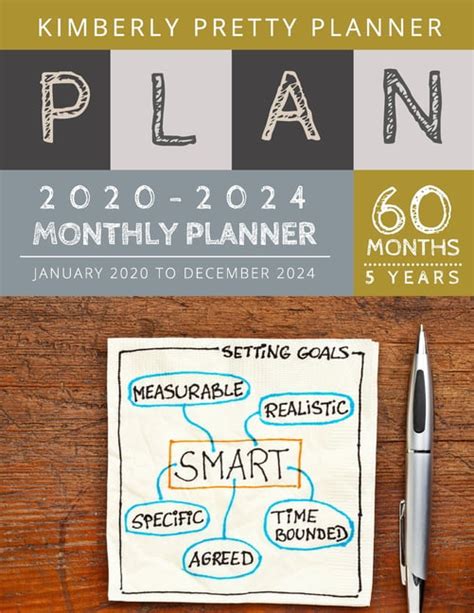 2020 2024 5 Year Monthly Planner Monthly Calendar 5 Year 5 Year