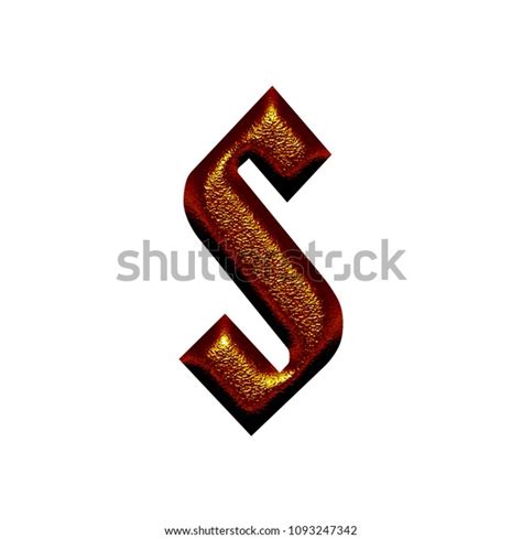 Chiseled Copper Metal Letter S Lowercase Stock Illustration 1093247342