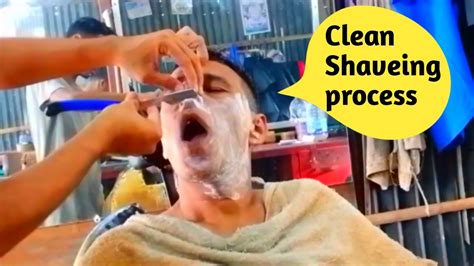 how to clean shaveing process clean shave ananda tripura barber youtube