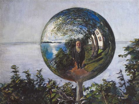Self Portrait In A Glass Ball 1918 Av Christian Krohg Som Poster