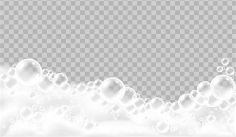 Free Vector Bath Foam Realistic Concept Large Bubbles Of Lush White Foam On The Surface With