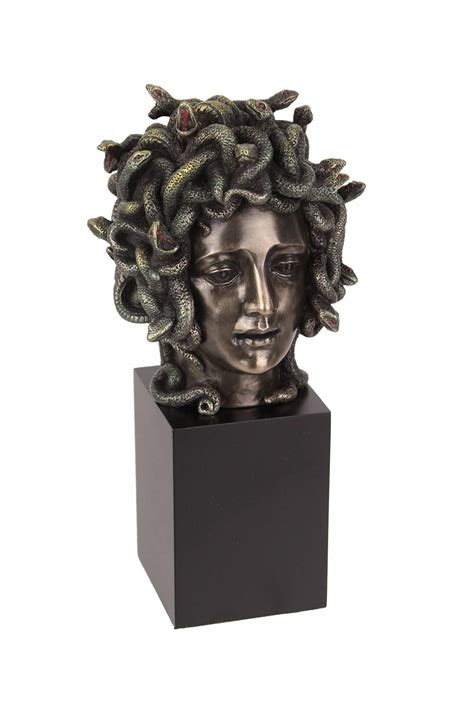 Buy Veronese Design Cast Bronze Resin Medusa Head Figure On Plinth Bust