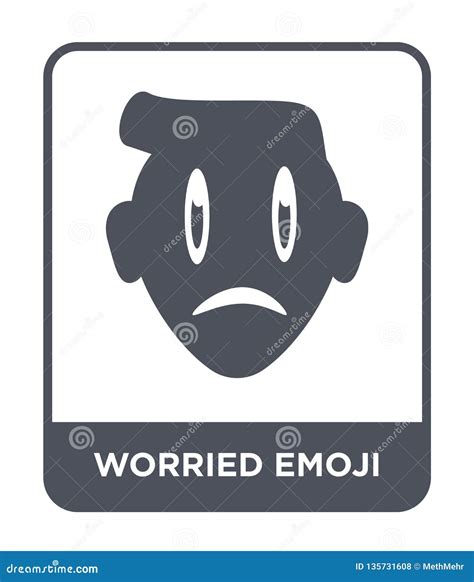 Worried Emoji Isolated On White Background Concerned Emoticon 3d