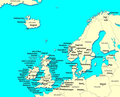 Map Of Europe Cities Pictures Printable Maps Of Northern Europe Region
