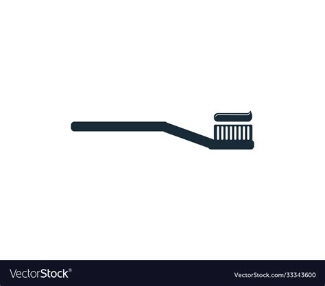 Toothbrush Icon Logo Template Design Royalty Free Vector