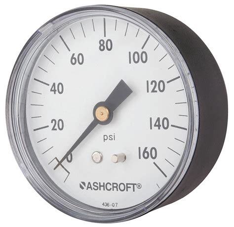 Ashcroft Industrial Pressure Gauge 0 To 160 Psi 2 12 In Dial 14 In