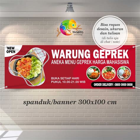 Jual Spanduk Banner Contoh Warung Geprek Warung Makan Shopee Indonesia