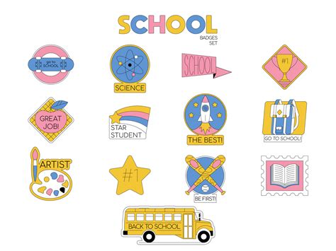School Badges Set By Oleksii On Dribbble