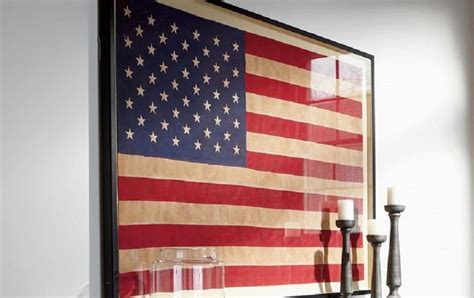JUMBO SIZE Vintage Cotton American Flag W X Etsy Framed American Flag Flag Display